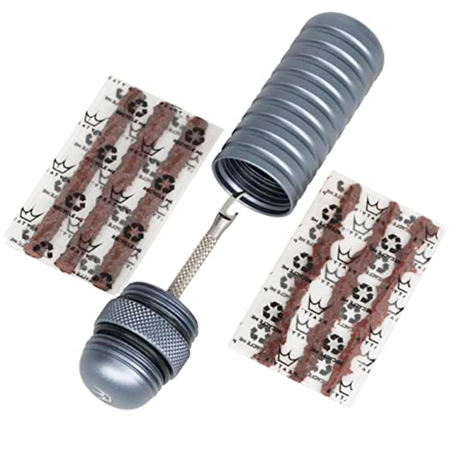 Peaty's Holeshot Tubeless Tyre Puncture Plugger Kit - Single-Sided Fork for Rapid Bike Puncture Repair, 3mm & 1.5mm Tyre Repair Plugs, For MTB, Road & XC Bike Tyres, Bicycle Tools and Kits, Slate