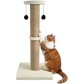 Cat Scratching Post, 32 Inch Tall Scratching Post for Indoor with 2 Ball Cat Scratcher for Medium and Large Cats