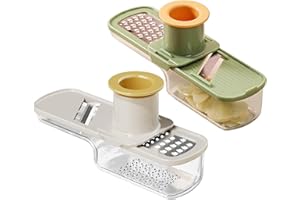 Multifunctional Garlic Grinder 3-in-1 Garlic Grater with Clear Container and Hand Guard 2PCS for Kitchen Slicer Grinder Grate