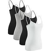 Rosyline 4 Piece Women Camisole Basic Undershirt Adjustable Spaghetti Strap Tank Top