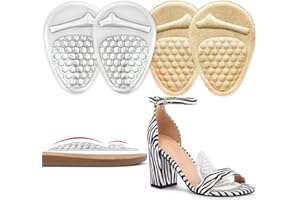 Beautulip Metatarsal Pads Women, Ball of Foot Cushions, Comfort Pads for Heels, Weight Shifting and High Heel Pain Relief (Clear+Beige)