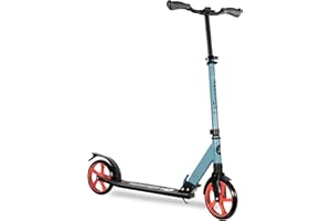 LaScoota Kick Scooter for Kids Ages 6+, Teens & Adults, Large 8" Sturdy Urethane Wheels. Adjustable Handlebar, Lightweight, Foldable, 220lbs Max Load