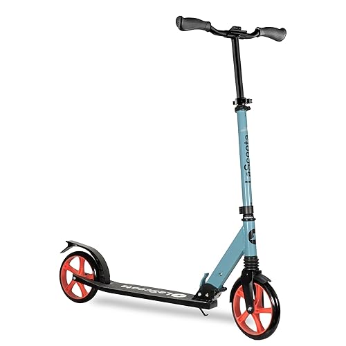 Lascoota Adult Scooter & Folding Kick Scooter for Adults & Teens - Fusion Blue, 220 lb Capacity - 2-Wheel 7.9" Wheels & Front Suspension - Lightweight Aluminum Frame & Adjustable Handlebars