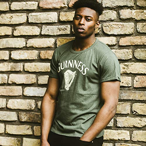 Guinness Men's Green Cotton Vintage Harp Label Short Sleeve T-Shirt, Green, 3XL - Thumbnail 7