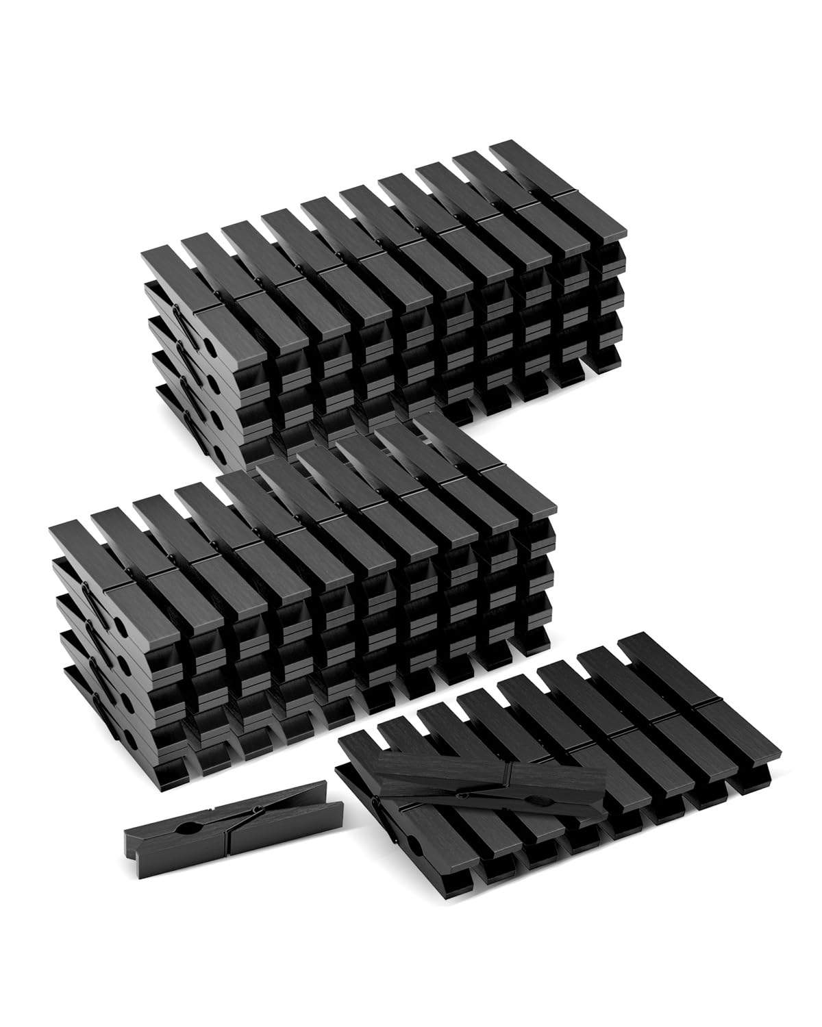 Photo 1 of 100 Pack Black Clothespins 2.9 Inch, Heavy-Duty Wood Rust-Resistant Clothes Pins, Solid Birch Clips for Laundry, Photo Wall Displays, Craft Projects & Classroom Decoration
