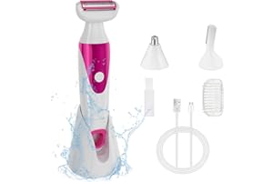 VIMC Electric Razors for Women Legs Shavers: 3 in 1 Electric Shavers - Legs and Body Shavers, Nose Hair Trimmer, Eyebrow Shaver