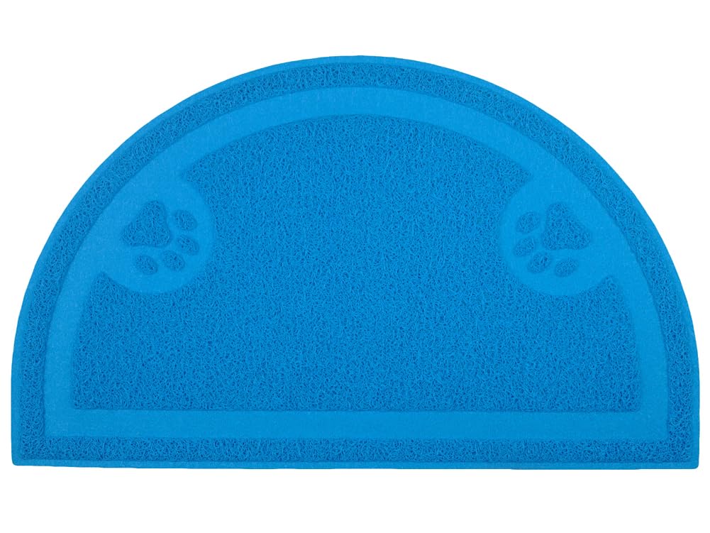 Paw Print Cat Litter Mat, Kitten Litter Mat, Door Mat, Semicircle,60x36cm (Azure) — image 1
