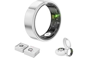 WEYRINICE Smart Ring Health Tracker, Anillo Inteligente para Hombre, Health Rings for Women & Men, Long Lasting Batteries Sleep Ring (Silver, 12)