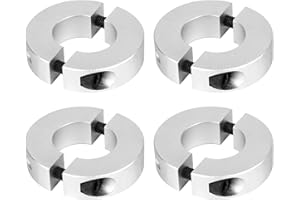 SINOAXISSPACE (Pack of 4) 6mm Split Shaft Collars, Aluminum Alloy Two-Piece Clamping Collar, 20mm OD, 8mm Thickness, with M4 Set Screws