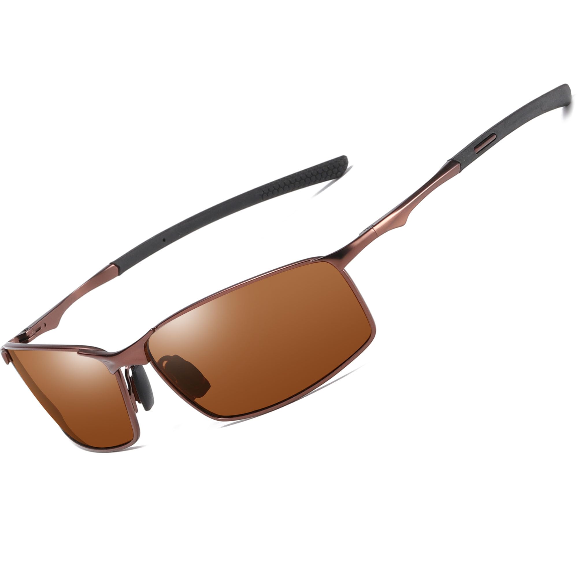 AORON Polarised Car Sunglasses, Men's Outdoor Sports Protection Glasses, UV Protection, Driving Glasses, Brown, One Size