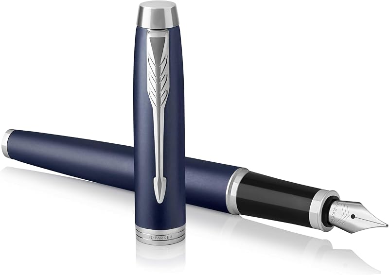 Parker IM Fountain Pen Matte Blue Medium Nib Gift Box Ink Refill