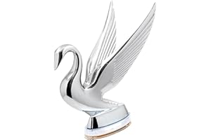 GG Grand General 47986 Chrome Swan Hood Ornament with White/Clear 6 LED Glow Base