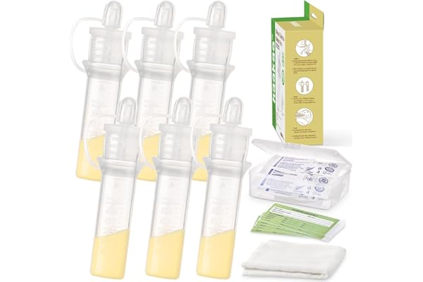 haakaa Colostrum Collector Kit Breast Milk Collector with Cotton Cloth Wipe and Storage Case, Ready-to-Use, Reusable, BPA Fre