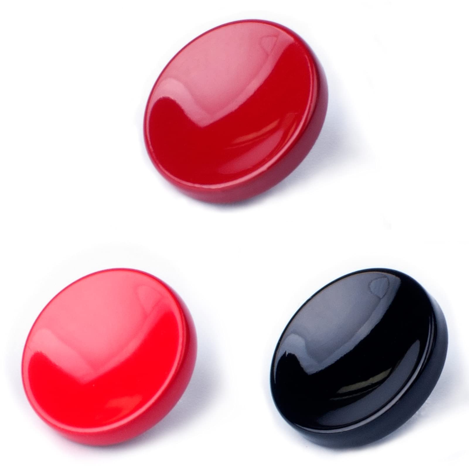 VKO Metal Soft Shutter Release Button,Delicate Camera Shutter Button Black Red Dark-red 11mm Concave Surface(3 Pack)