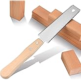 Japanese Style Hand Saw, Flush Cut Saw 15 cm, Double Side Edge Pull Saw Ryoba Flexible Blade Wood Wooden Beech Handle Saw for