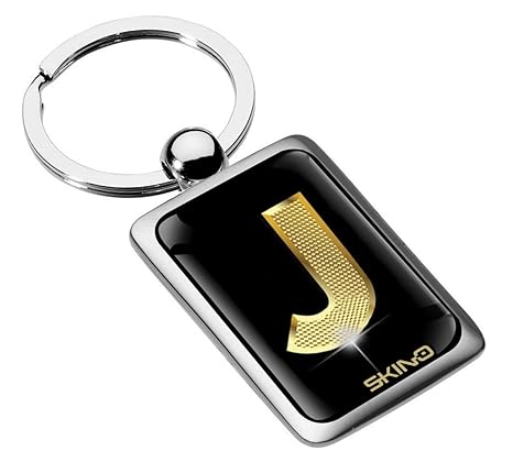Skino Schlüsselanhänger Buchstabe Metall Keyring Buchstaben Initialen Alphabet Auto Schlüssel Geschenk Metall-Schlüsselanhäng