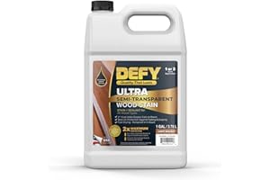 DEFY Ultra Semi-Transparent Outdoor Wood Stain and Sealer in One – Light Walnut, 1 Gallon, Deck Stain and Sealer | Rich Color and Satin Sheen for All Wood Types