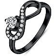 JO WISDOM Infinity Heart Promise Rings for Her Sterling Silver Friendship Ring
