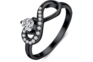 JO WISDOM Promise Ring for Women Sterling Silver Infinity Heart Promise Rings for Her Birthstone Cubic Zirconia Friendship Ring Size 5-12