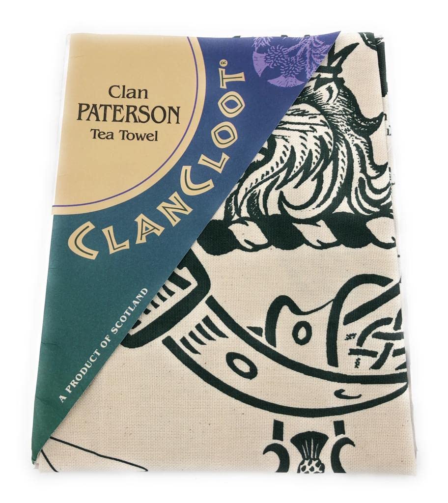 BRAW CLANS TARTANS Clan Tea Towel - The Ultimate Guide for your Kitchen – Absorbent, Stylish, Functional and Fashionable Trendy Tea Towel - Made in Scotland