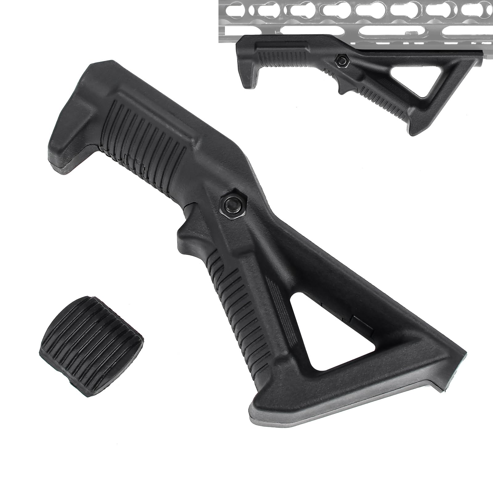 SBGJMY AFG1 Angled Fore Grip,Nylon Triangle Front Grip for 20mm Picatinny Rail System Angled Foregrip (Black)