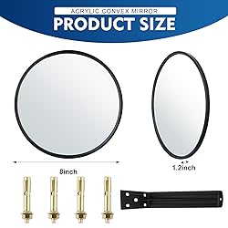 Maitys 2 Pcs Convex Mirror Acrylic Safety Security