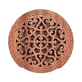 ammoon Guitar Wooden Soundhole Sound Hole Cover Block Feedback Buffer Mahogany Wood for EQ Acoustic Folk Guitars