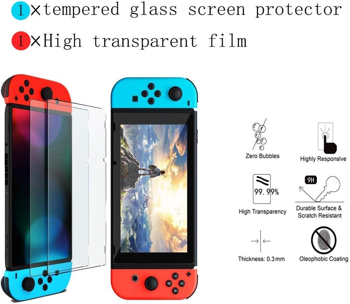 Taifond Full Set Faceplate Skin Decal Stickers for Nintendo Switch with 2Pcs Screen Protector (Console & Joy-con & Dock & Grip) -Blue Galaxy: Computers & Accessories