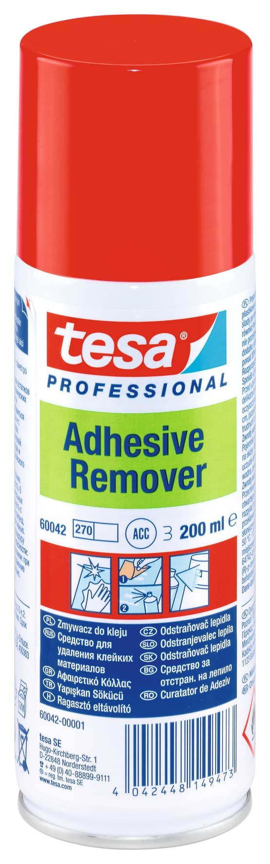 tesa Adhesive Remover Spray - for Easy Removal of Glue residues