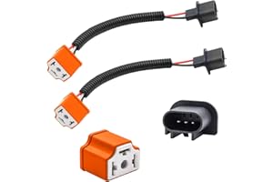 2PCS H4 to H13 Adapter, Universal Wiring Harness Adapter Conversion Cable Kit for Headlights
