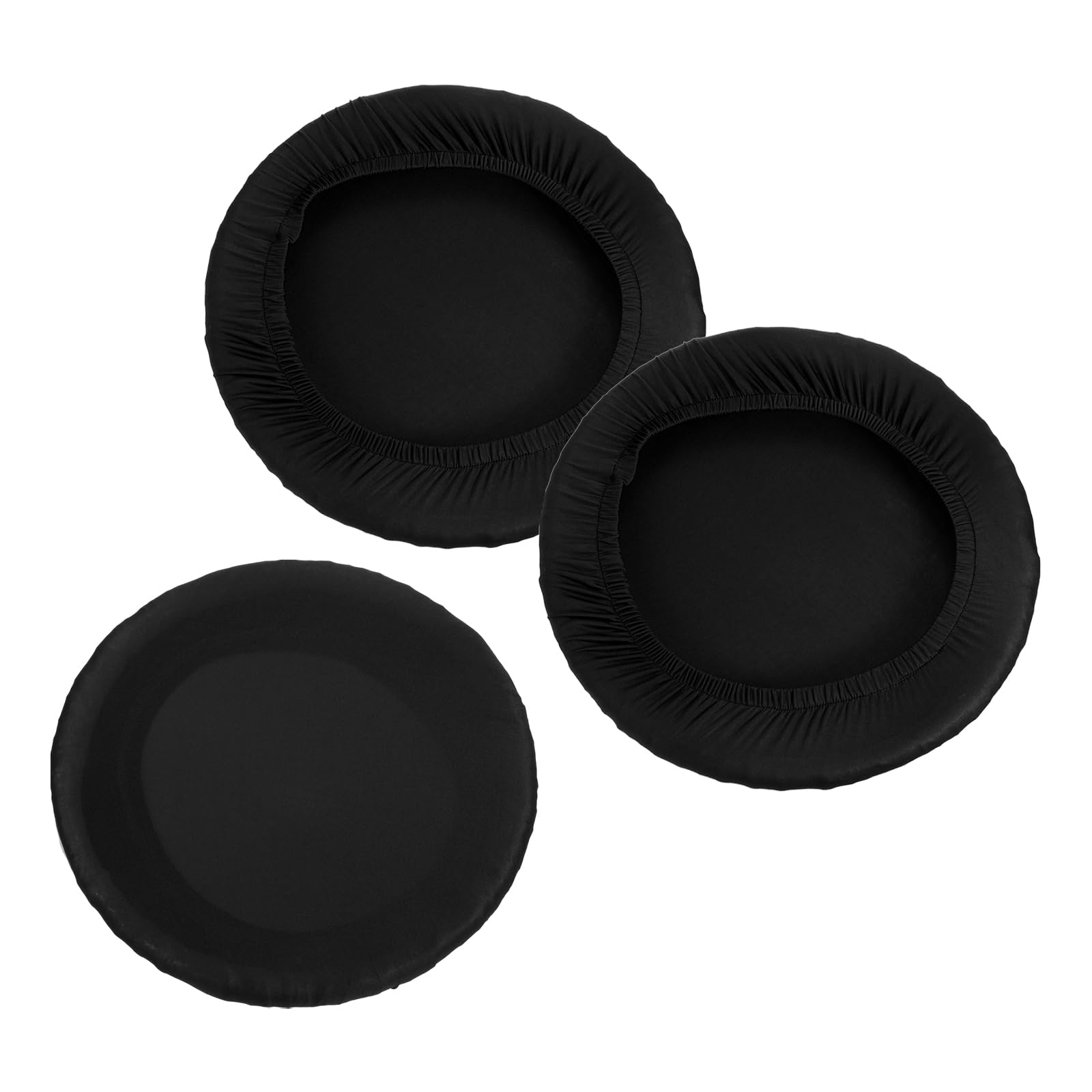 PATIKIL 9.5" Round Bar Stool Cover, 3 Pack Elastic Bar Stool Cover Washable Seat Cover for Diameter 11"-16" Chair, Black
