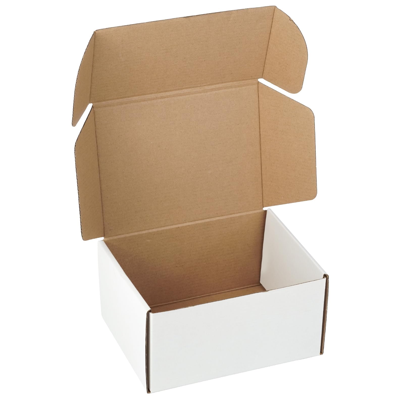 Photo 1 of 10 Pack 8"x6"x4" inch Small Shipping Boxes White Corrugated Cardboard Box for Small Business, Mailer, Shipping, and Packing