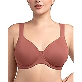 HSIA Bras for Women Minimizer Full Coverage, Plus Size T Shirt Unlined Underwire Smooth Bra, Seamless Cups Joan Ultimate Soft