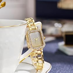 SENRUD Women Watch Fashion Rectangular Crystal