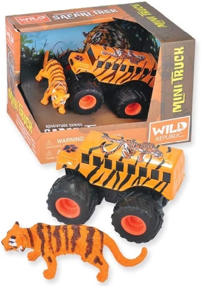 Wild Republic Tiger & Truck Adventure Playset, Gifts for