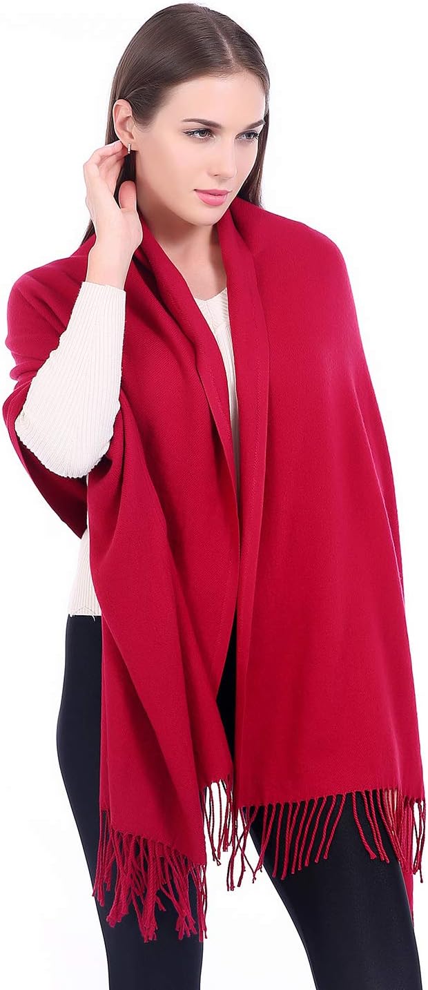 Cashmere Virgin Wool Thick Pashmina Scarf Soft Warm Long Shawl Scarves Wrap/Gift Box JAKY Global