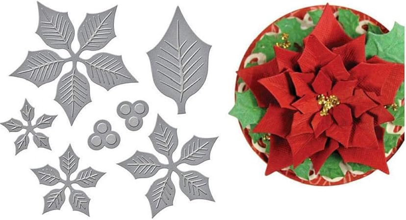 Stencil Stella Di Natale.Zonfer Taglio 1pc Di Natale Metallo Muore Sovrapposizione Poinsettia Caustico Bambini Scrapbooking Crafting Carta Stencil Amazon It Casa E Cucina