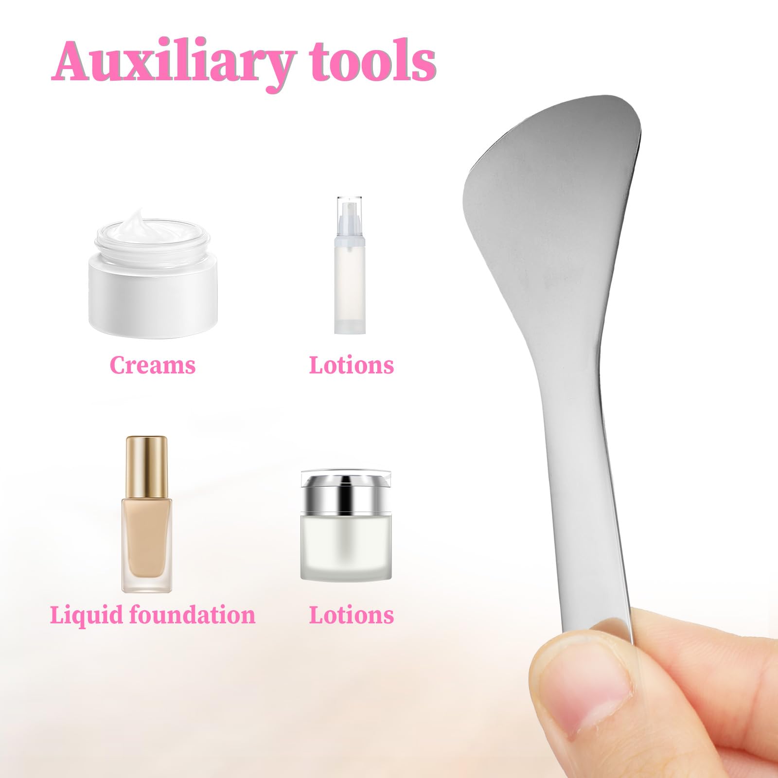 2Pcs Cosmetic Spatula Reusable Facial Massage Spatula Practical Mini Makeup Eye Cream Applicator Multi-functional Beauty Face Skincare Spoon for Mixing Sampling Lotions Moisturizers Accessories
