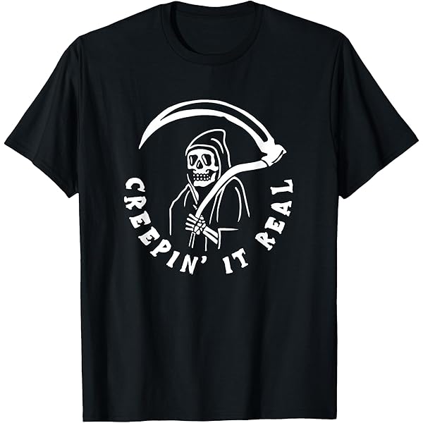 Amazon.com: Creepin It Real Grim Reaper Halloween T-Shirt