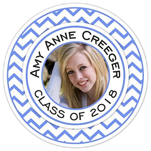 Amazon.com: 36 Graduation Labels, Custom Chevron Photo Graduation stickers, Graduation Photo ...