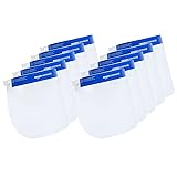 AmazonCommercial Transparent Safety Face Shield, Full Protection Cap Wide Visor, Easy to Clean, Pack of 10