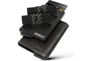 Fidelo Minimalist Wallet for Men - RFID Blocking Wallet Credit Card Holder, Slim Wallet for Men and two Cash Band For Your Pop up Wallet