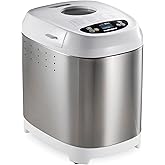 Hamilton Beach Digital Bread Maker Machine With Delay Start | 2 lbs Loaf Capacity | 14 Programmable Settings Including Artisan and Gluten-Free | White &amp; Stainless Steel | 29987MN