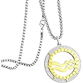 555Jewelry Stainless Steel Horoscope Zodiac Sign Necklace Pendant for Men & Women