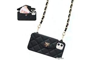 UnnFiko Wallet Case Compatible with iPhone, Cute Light Luxury Bag Design, Purse Flip Card Pouch Cover Soft Silicone Case with Handstrap Long Shoulder Strap