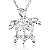 Dreamboat Turtle Necklace 925 Sterling Silver Tree of Life Sea Turtle Pendant Necklaces Tortoise Jewelry Birthday Party Gifts for Women