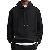 COOFANDY Men's Fleece Hoodie Long Sleeve Hooded Sweatshirt Casual Basic Essential Drawstring Pullover Hoodie With Pocket