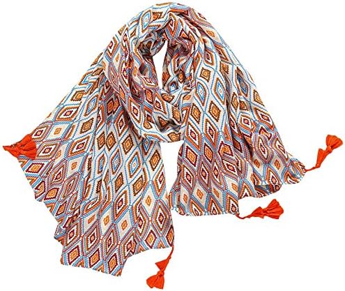 YUNEE Cotton Scarf Lady Wrap Retro Tassels Beach Towel (color1)