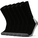 Ortis Men's Cotton Cushion Crew Socks Moisture Wicking Breathable Thick Warm Thermal for Athletic Heavy Duty Work Boot