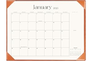 Tutazook Large Desk Calendar 2025-2026 with Desk Mat, Desktop Calendar Runs From Jan 2025 to Jun 2026, Desk Pad Calendar 22 x 17 Inch Perfect for Planning, Organizing, and Scheduling Your Life (Brown)